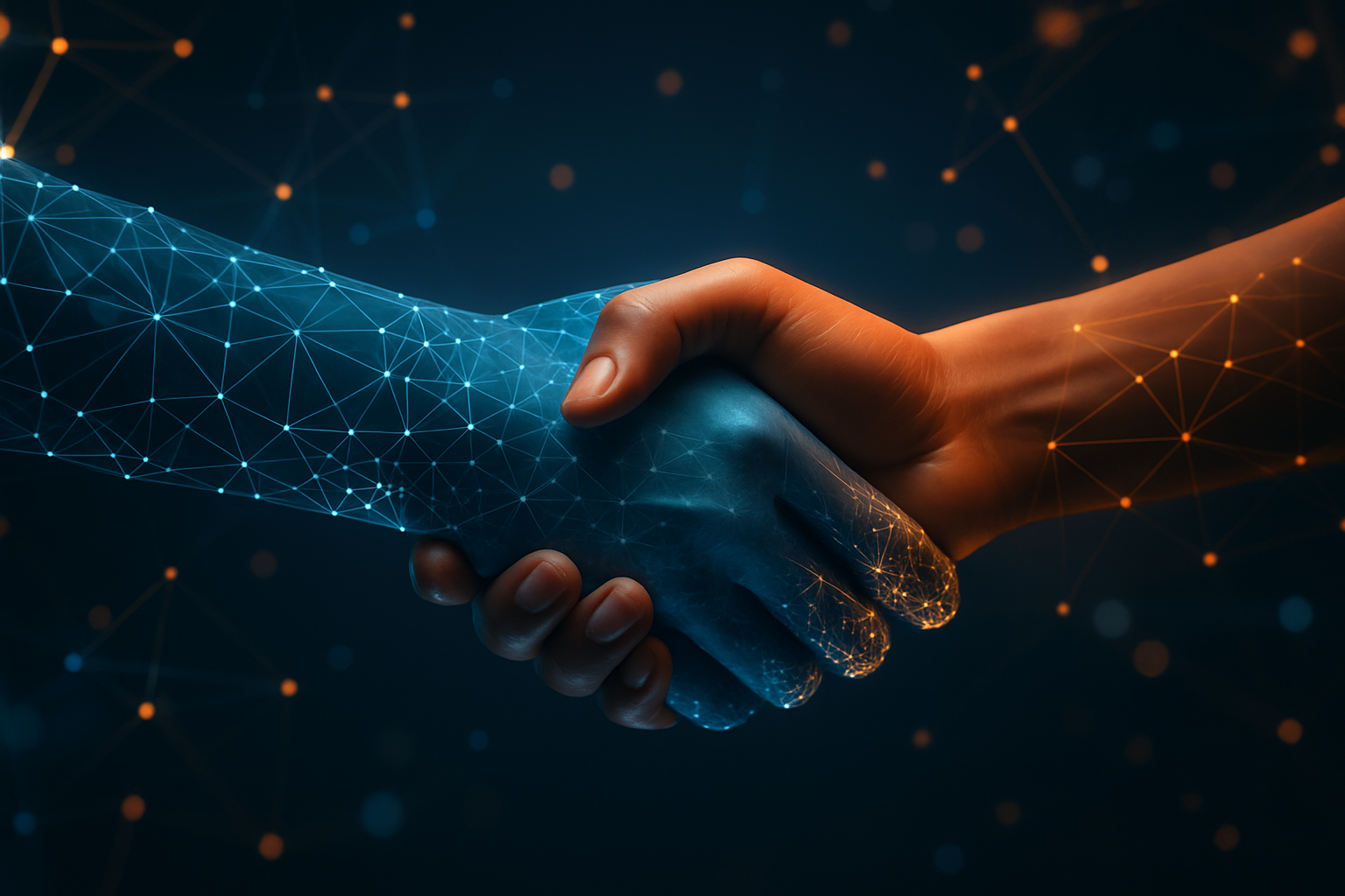 Abstract AI + human collaboration background
